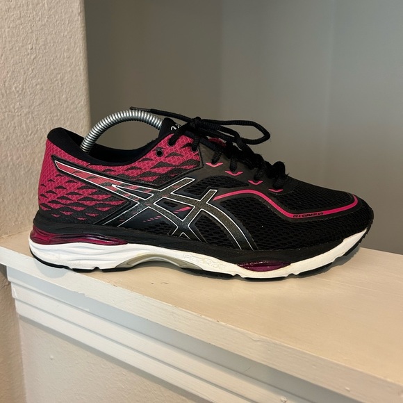 Asics Sz 10.5 Women’s Gel-Exalt 4 Shoes Sneakers Black Gray Running Burgundy - Picture 2 of 10